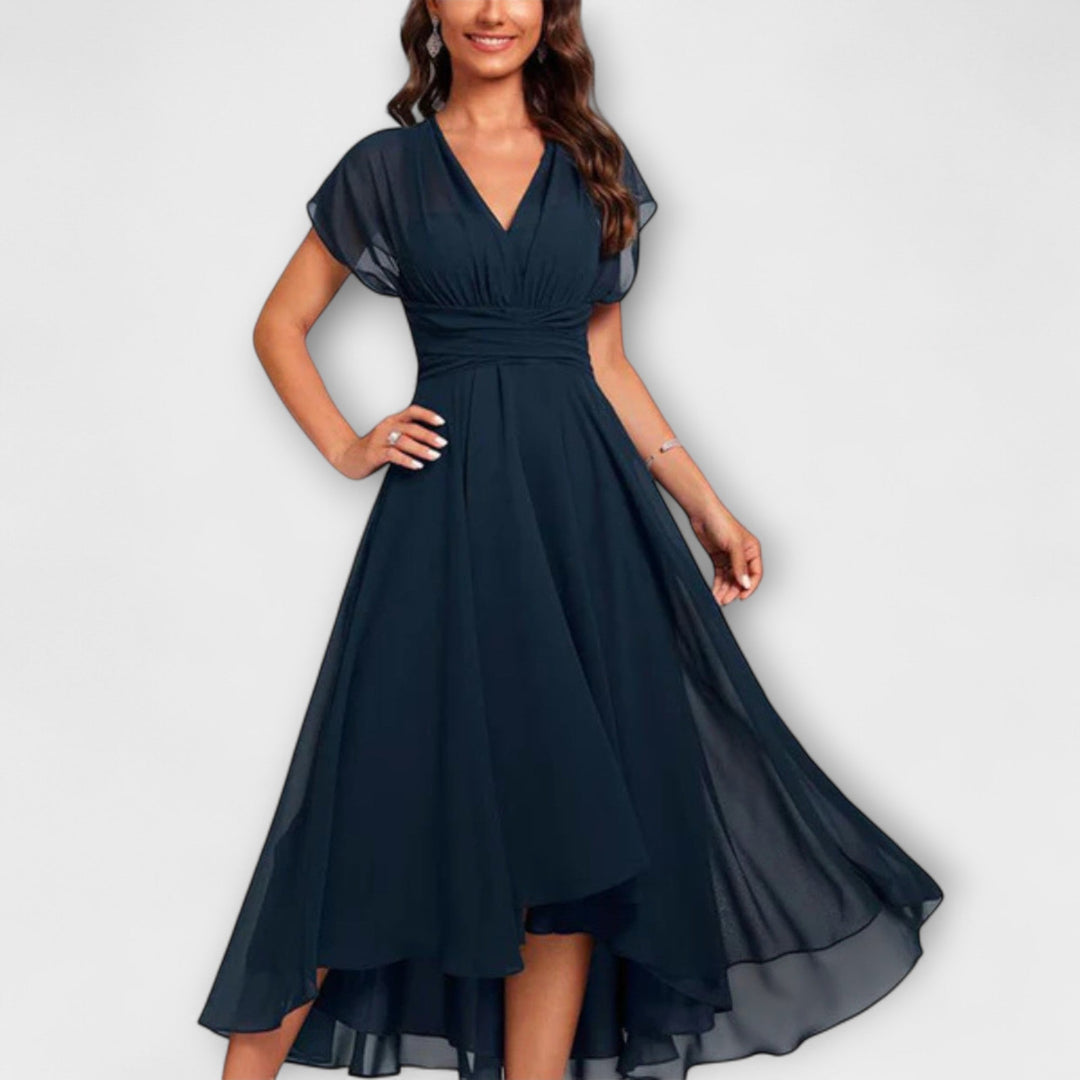 MAIA™ | FLOWY V-NECK EVENING MAXI DRESS
