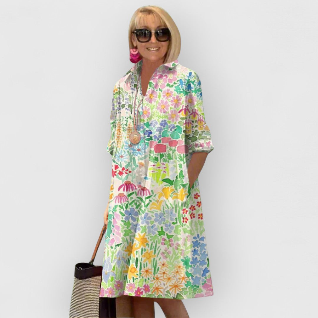 PAULINE™ | PREMIUM FLORAL MIDI DRESS
