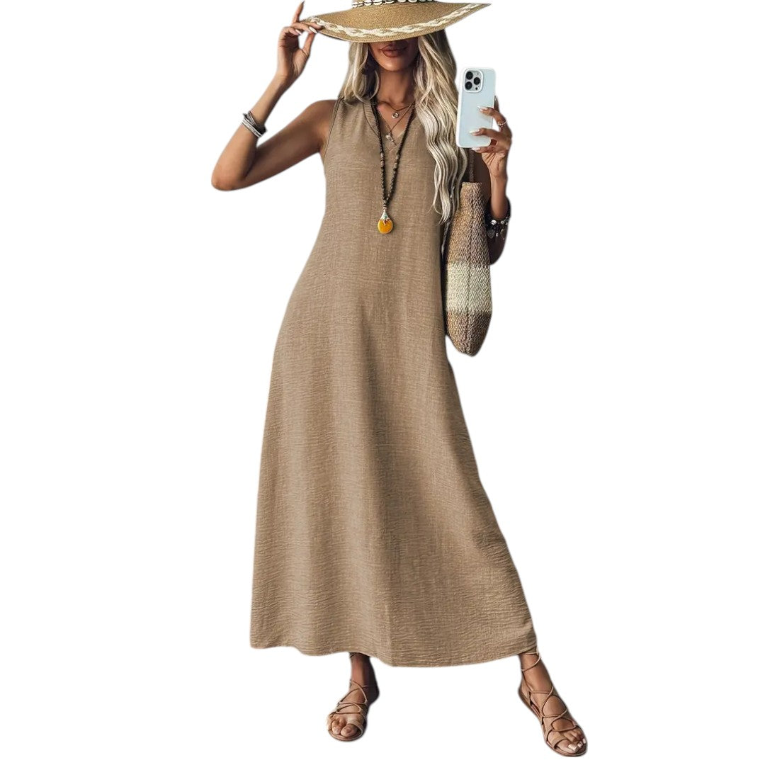 Marvella™ | Elegant V-Neck Maxi Dress