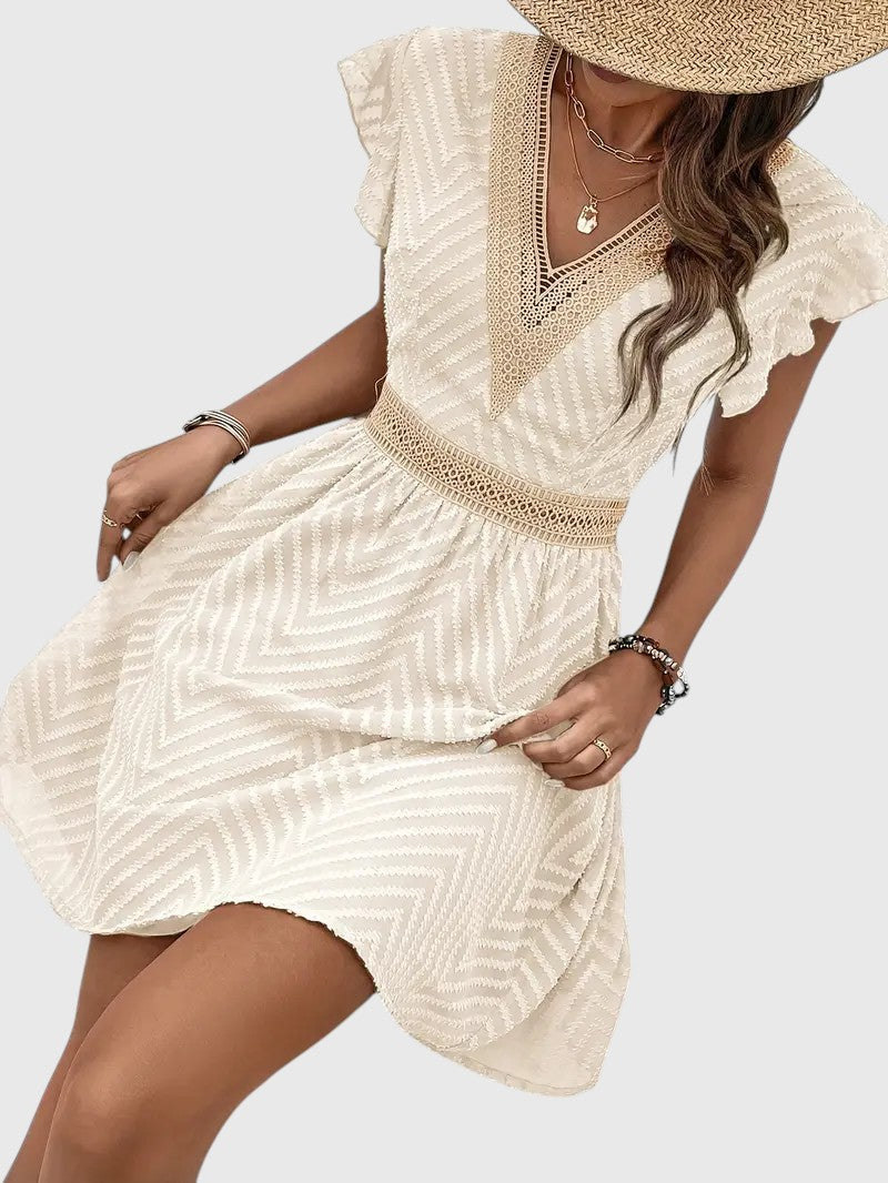 EMVIE™ | FRENCH LACE V-NECK SUMMER DRESS