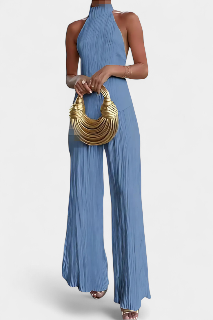 RYLEE™ | PLEATED HALTER TOP & FLOWY PANTS SET