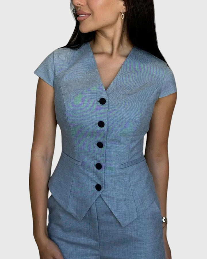 TEYLA™ | V-Neck Top & Pants Set