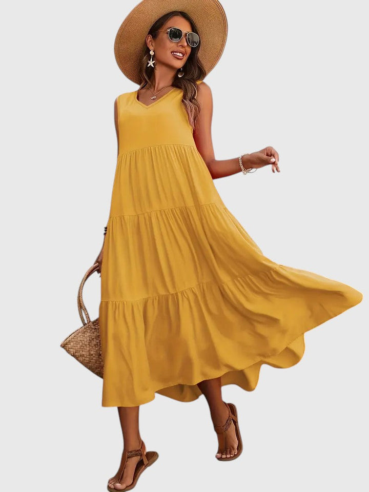 Emily™ V-Neck Tiered Tank Mini Dress