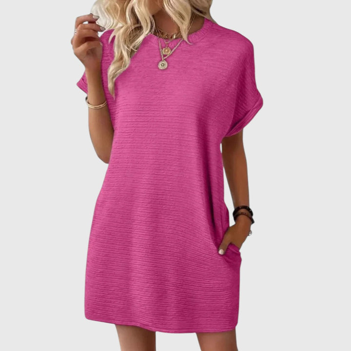 TAYA™ | CASUAL MINIMALIST ROUND-NECK MIDI SUMMER DRESS