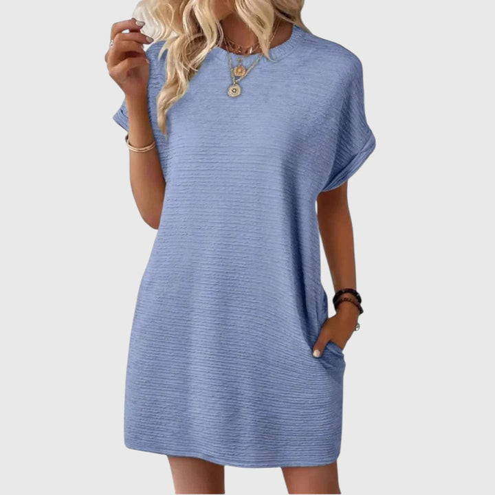 TAYA™ | CASUAL MINIMALIST ROUND-NECK MIDI SUMMER DRESS