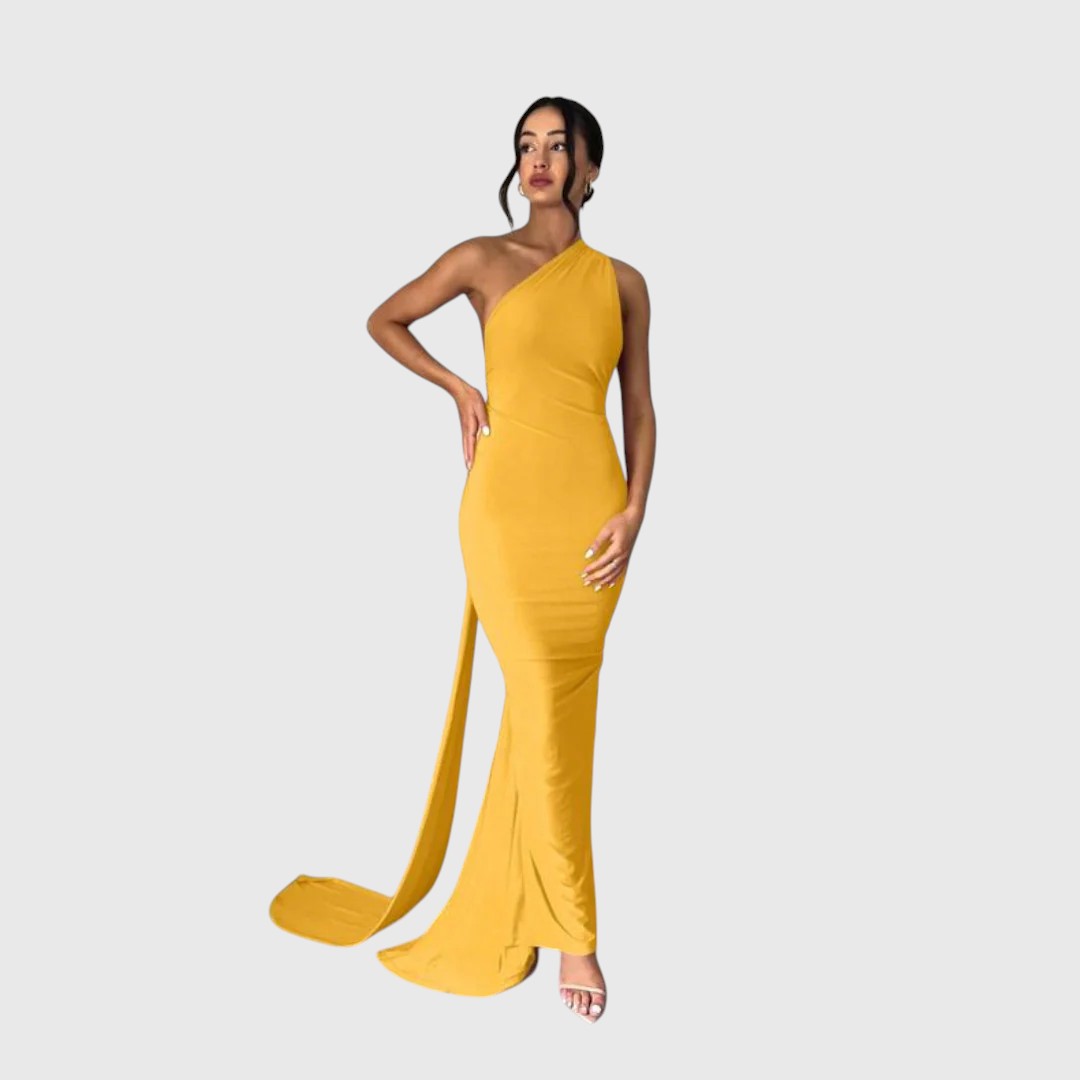 KORINA™ | ELEGANT SLEEVELESS EVENING HALTER MAXI DRESS