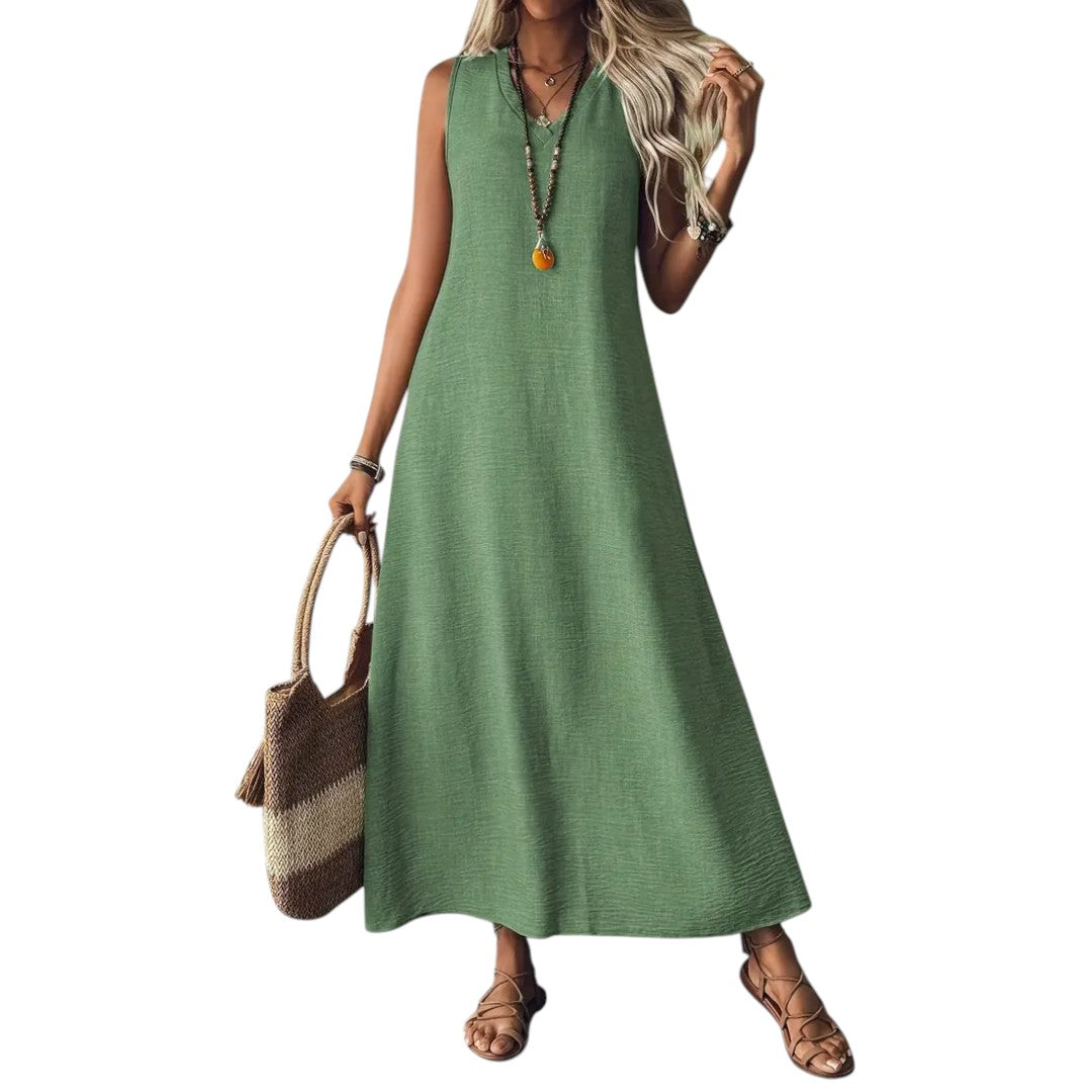 Marvella™ | Elegant V-Neck Maxi Dress