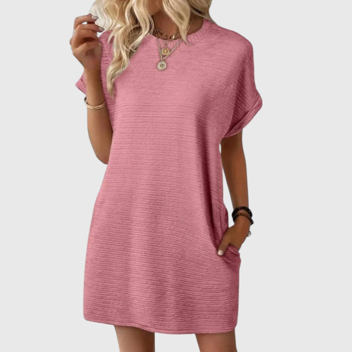 TAYA™ | CASUAL MINIMALIST ROUND-NECK MIDI SUMMER DRESS