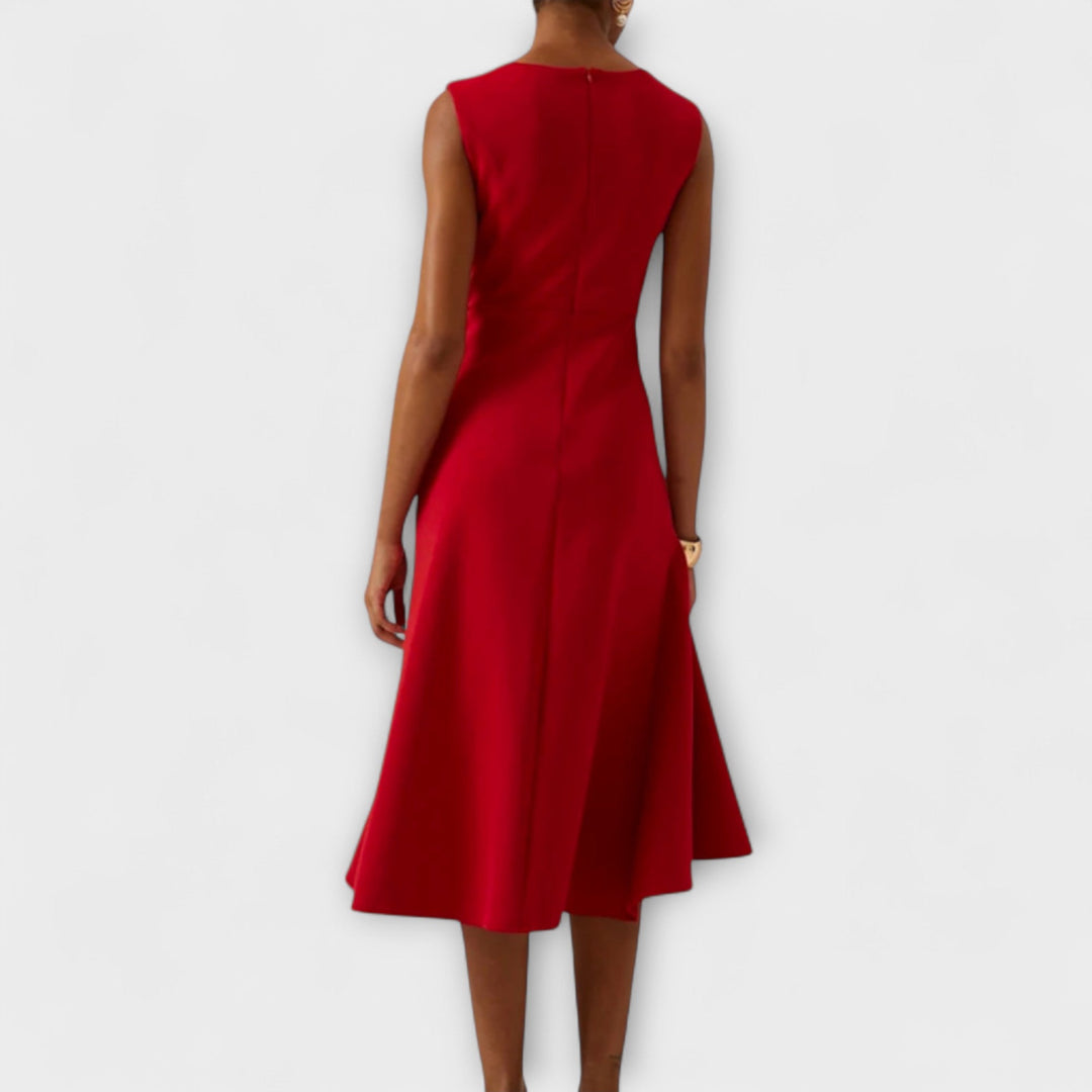 ROSEMARY™ | DRAPED ASYMMETRICAL MIDI DRESS