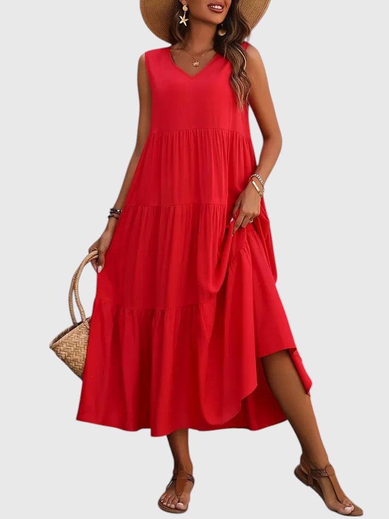 Emily™ V-Neck Tiered Tank Mini Dress