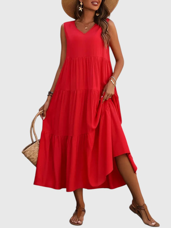 Emily™ V-Neck Tiered Tank Mini Dress