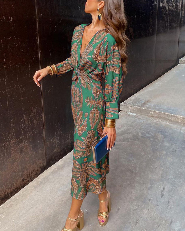 AYLEN™ | CLASSIC FLORAL MIDI DRESS