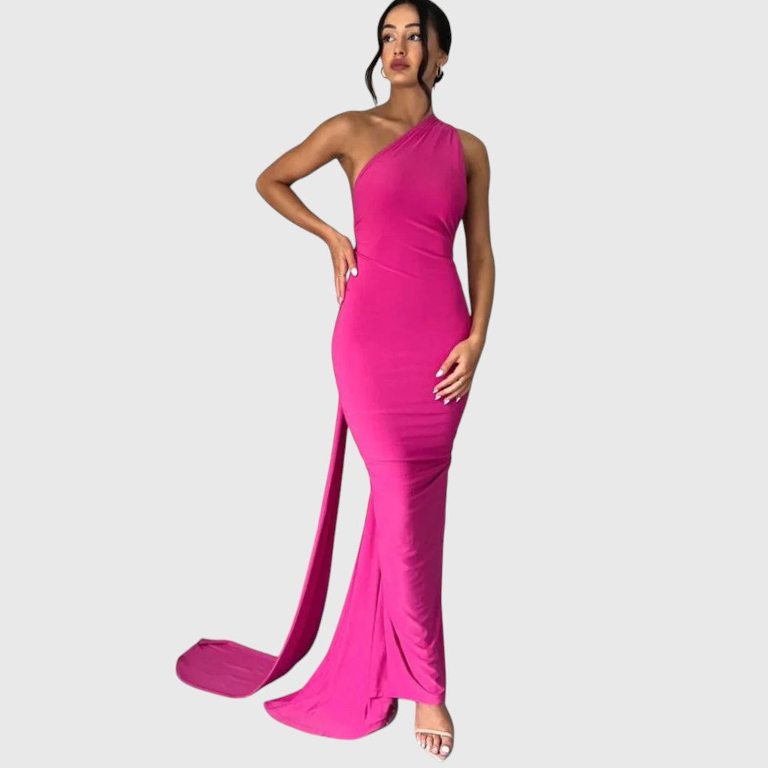 KORINA™ | ELEGANT SLEEVELESS EVENING HALTER MAXI DRESS