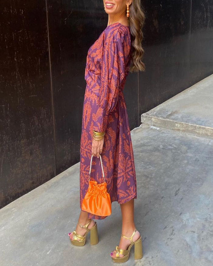 AYLEN™ | CLASSIC FLORAL MIDI DRESS