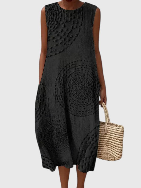 VALARIE™ | TEXTURED PATTERN MAXI DRESS