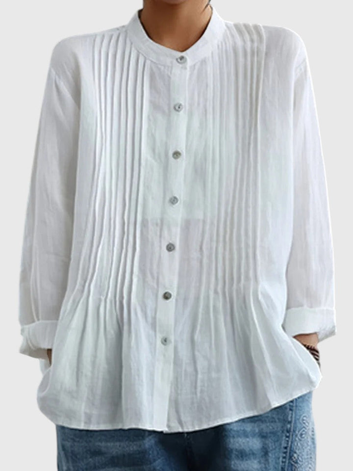 CONSTANCE™ | WOMEN'S CASUAL COTTON & LINEN PLEATED SHIRT
