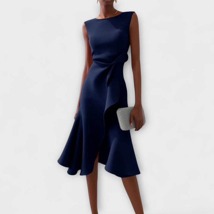 ROSEMARY™ | DRAPED ASYMMETRICAL MIDI DRESS