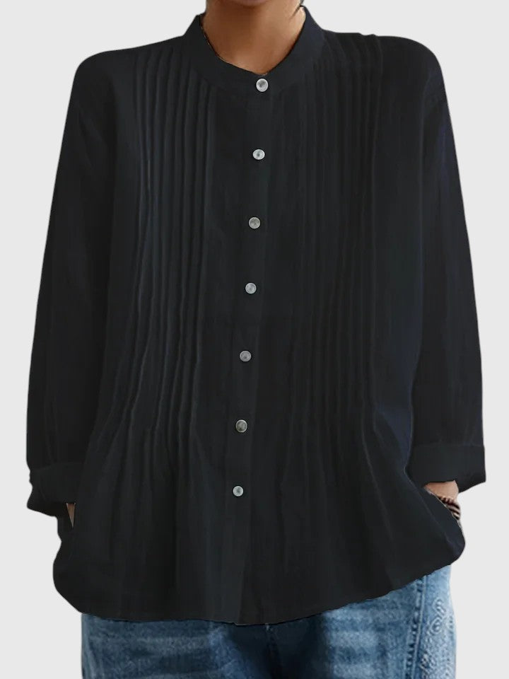 CONSTANCE™ | WOMEN'S CASUAL COTTON & LINEN PLEATED SHIRT