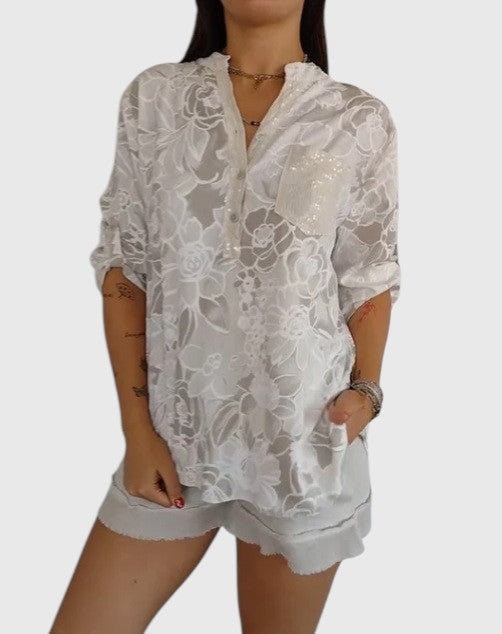 ILONA™ | PRINTED BUTTON-UP SHIRT