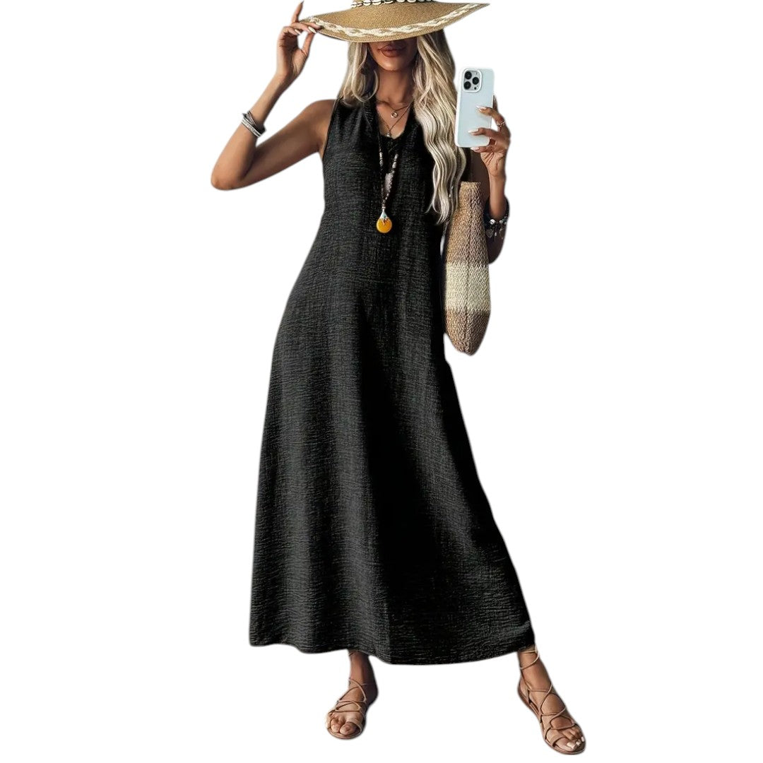 Marvella™ | Elegant V-Neck Maxi Dress
