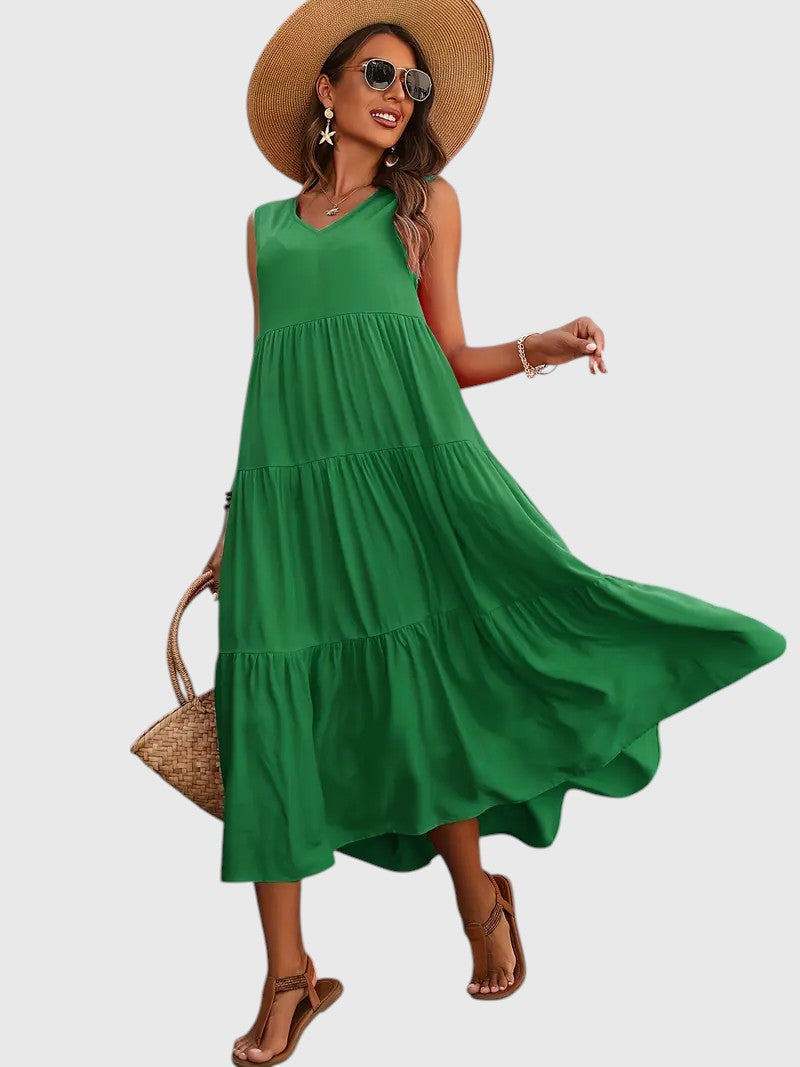 Emily™ V-Neck Tiered Tank Mini Dress