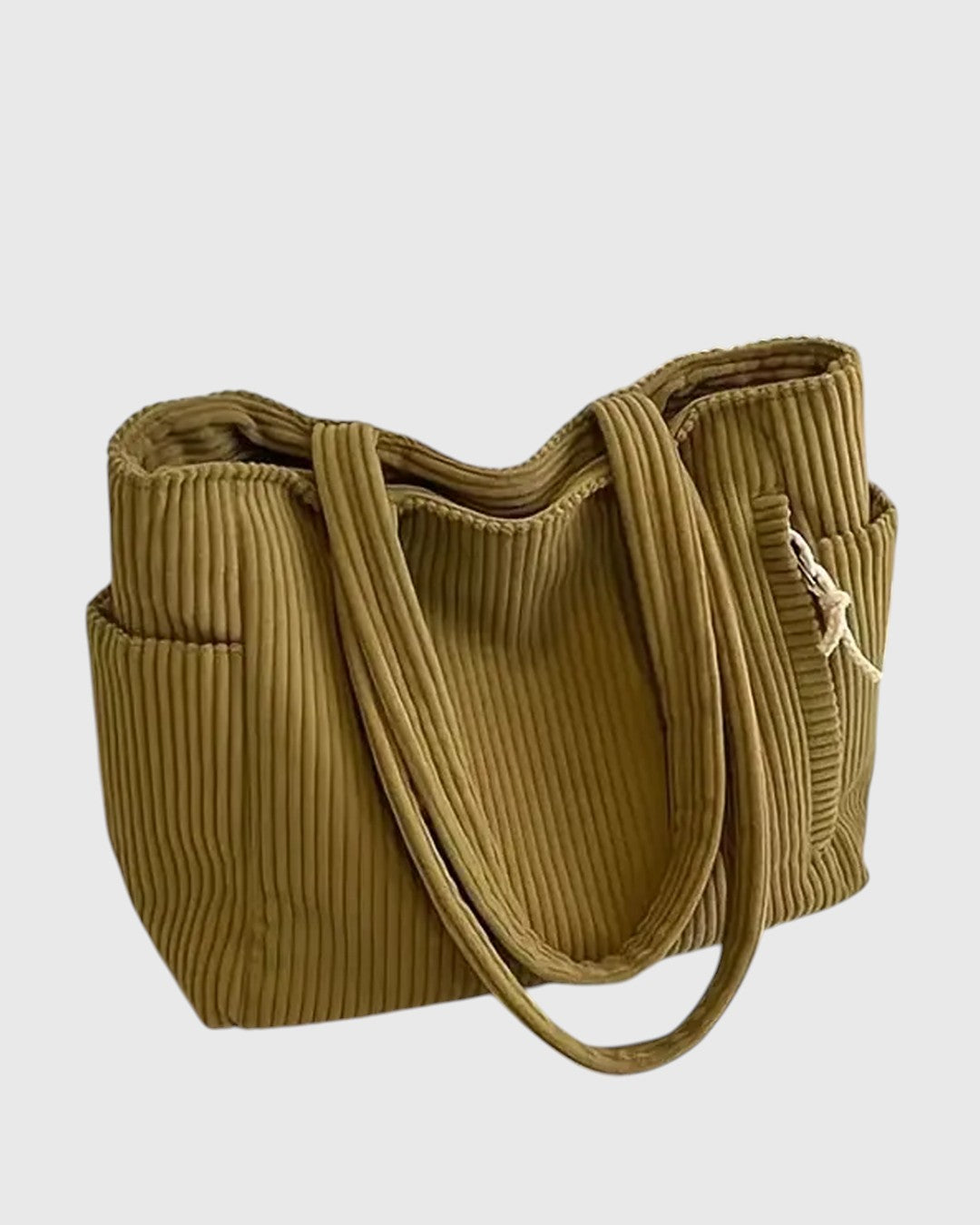 ELLIE™ | RIBBED TOTE BAG WITH ROPE DETAIL