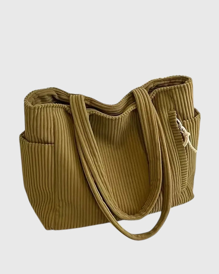 ELLIE™ | RIBBED TOTE BAG WITH ROPE DETAIL