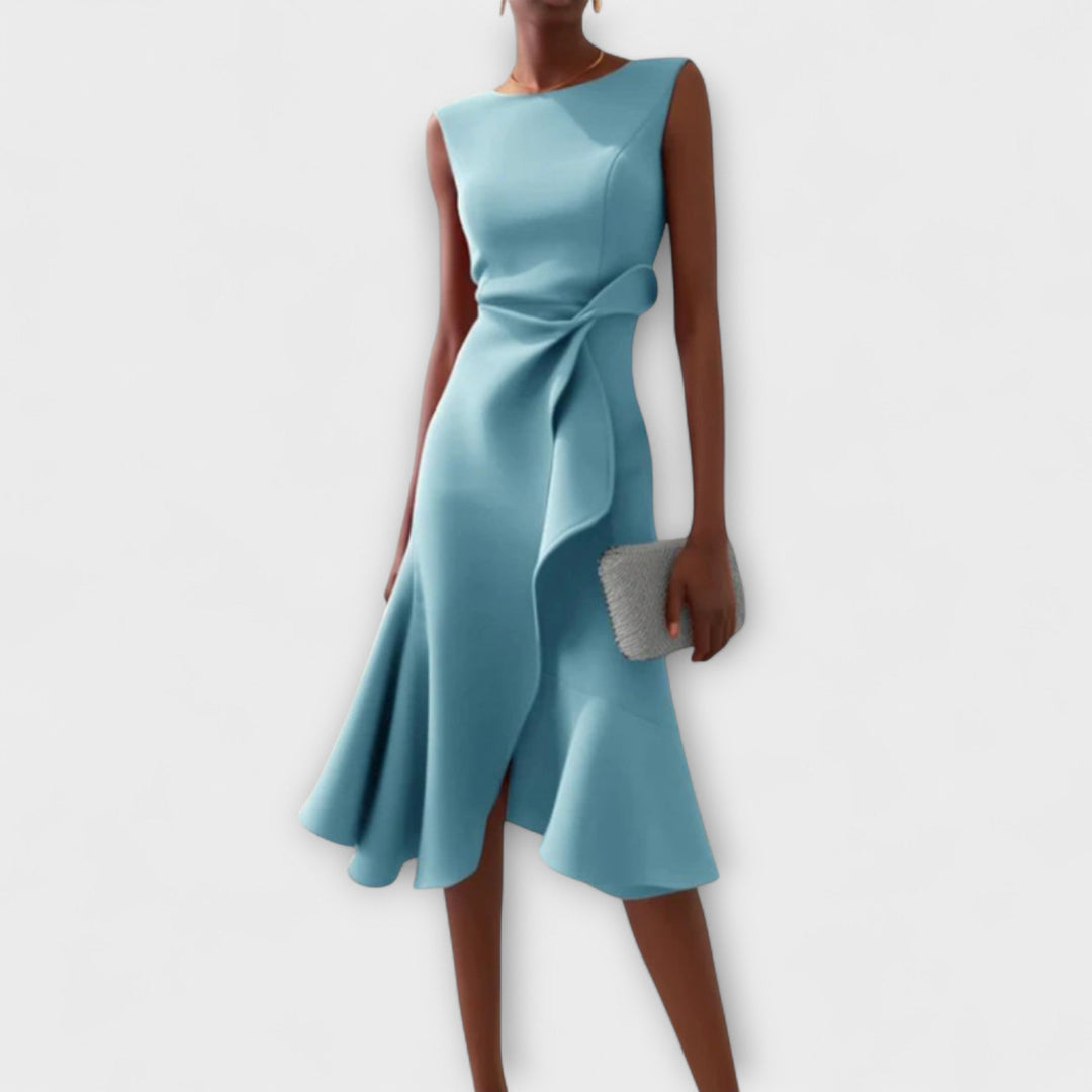 ROSEMARY™ | DRAPED ASYMMETRICAL MIDI DRESS