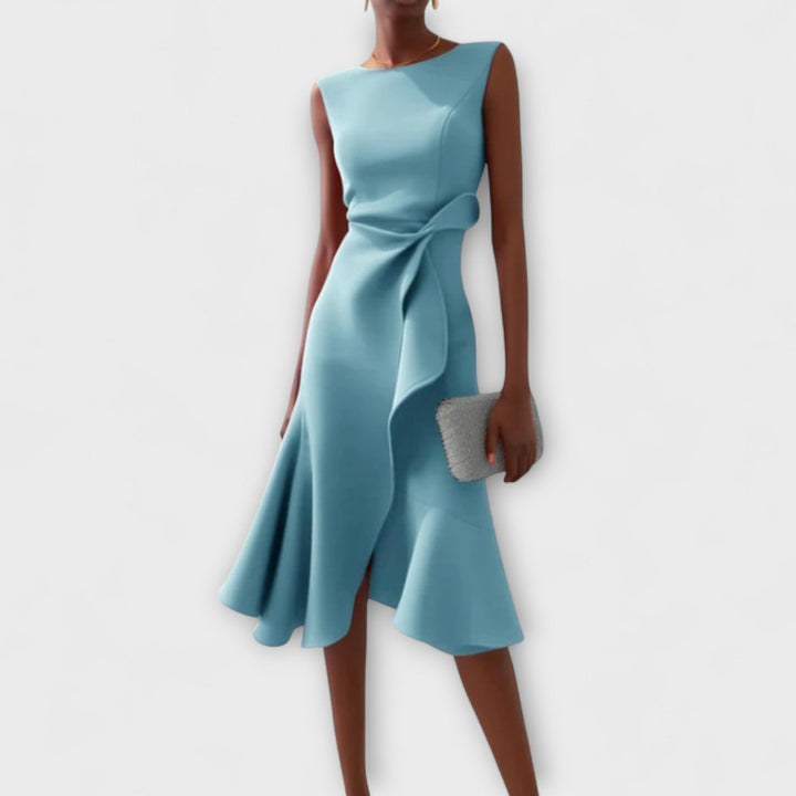 ROSEMARY™ | DRAPED ASYMMETRICAL MIDI DRESS