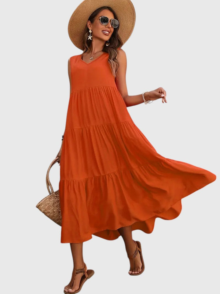 Emily™ V-Neck Tiered Tank Mini Dress
