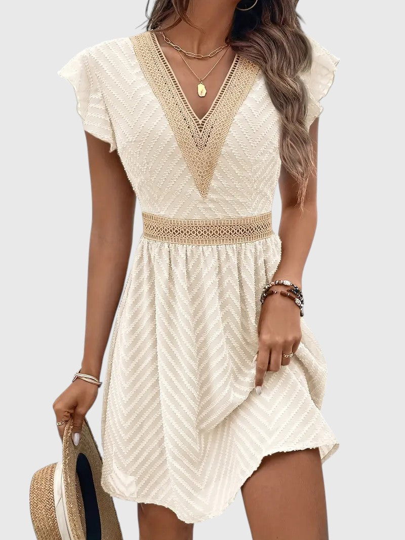 EMVIE™ | FRENCH LACE V-NECK SUMMER DRESS