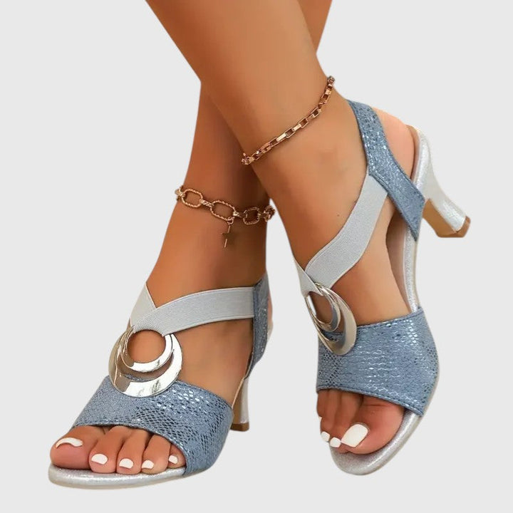 CARINA™ | ELEGANT STRAP HEELS WITH DECORATIVE BUCKLE