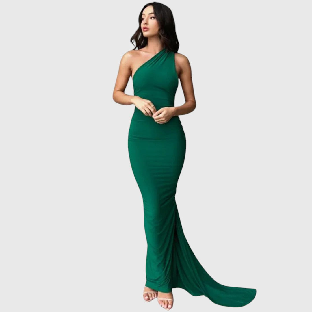 KORINA™ | ELEGANT SLEEVELESS EVENING HALTER MAXI DRESS
