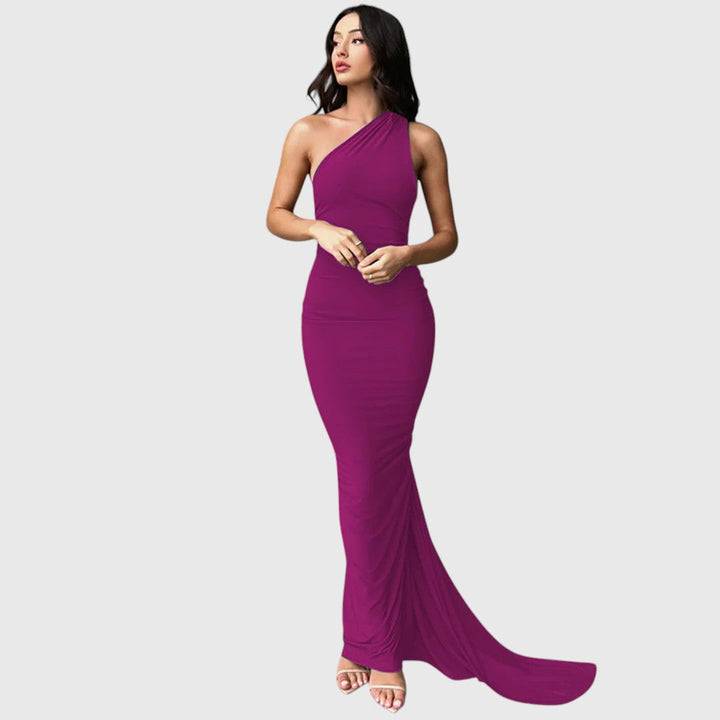 KORINA™ | ELEGANT SLEEVELESS EVENING HALTER MAXI DRESS