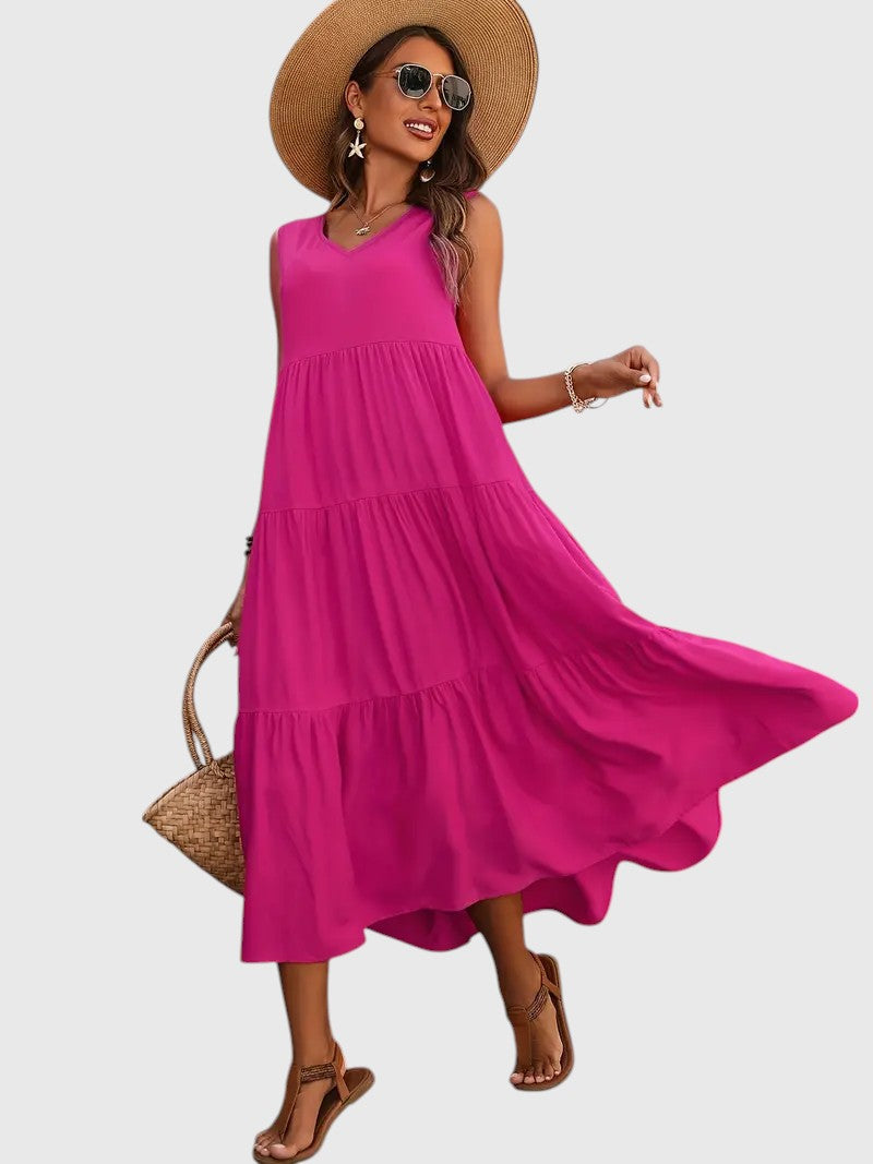 Emily™ V-Neck Tiered Tank Mini Dress