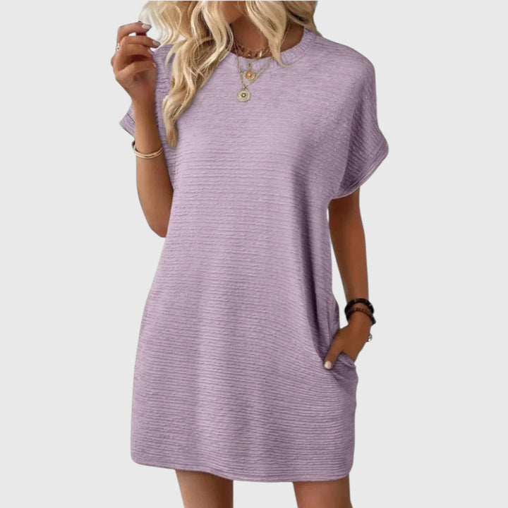 TAYA™ | CASUAL MINIMALIST ROUND-NECK MIDI SUMMER DRESS