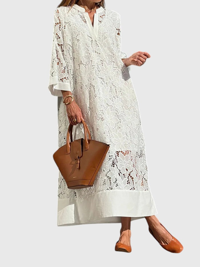 DAWN™ | EMBROIDERED MIDI DRESS