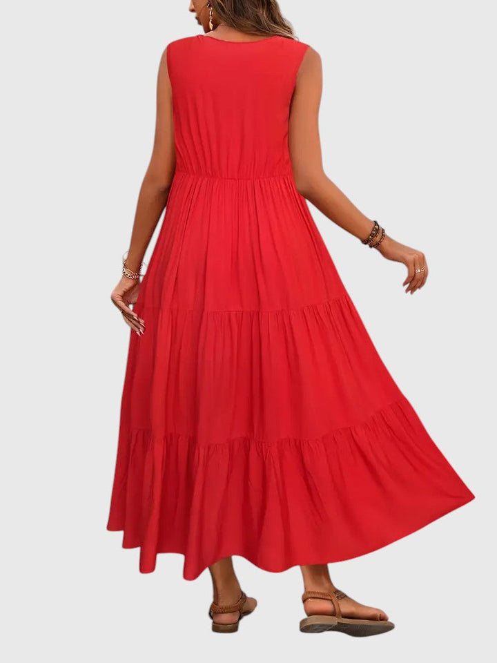 Emily™ V-Neck Tiered Tank Mini Dress