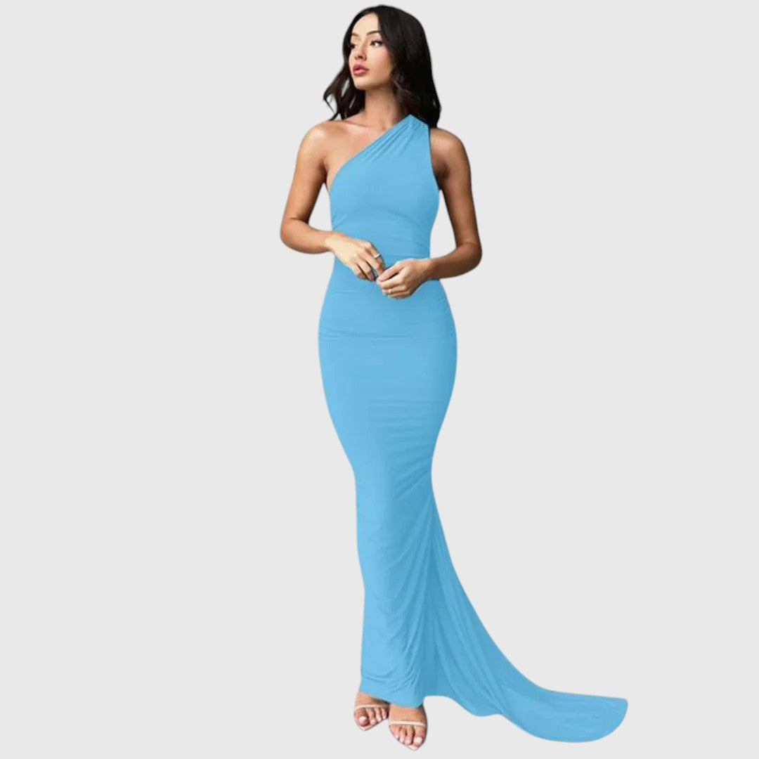 KORINA™ | ELEGANT SLEEVELESS EVENING HALTER MAXI DRESS