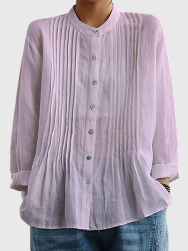 CONSTANCE™ | WOMEN'S CASUAL COTTON & LINEN PLEATED SHIRT