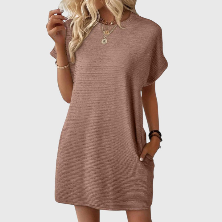 TAYA™ | CASUAL MINIMALIST ROUND-NECK MIDI SUMMER DRESS