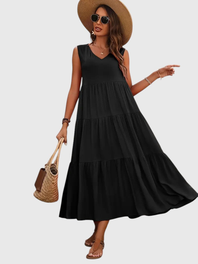 Emily™ V-Neck Tiered Tank Mini Dress