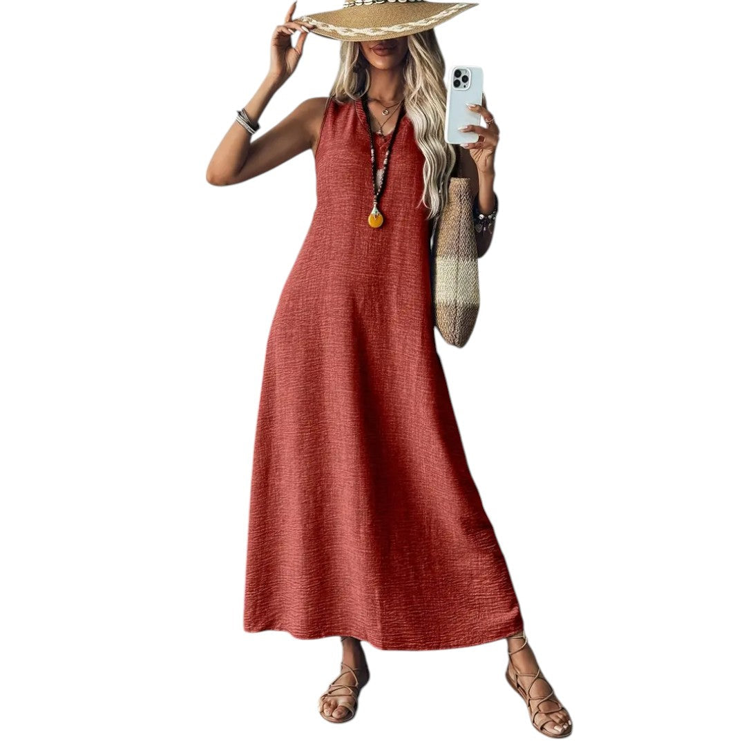 Marvella™ | Elegant V-Neck Maxi Dress