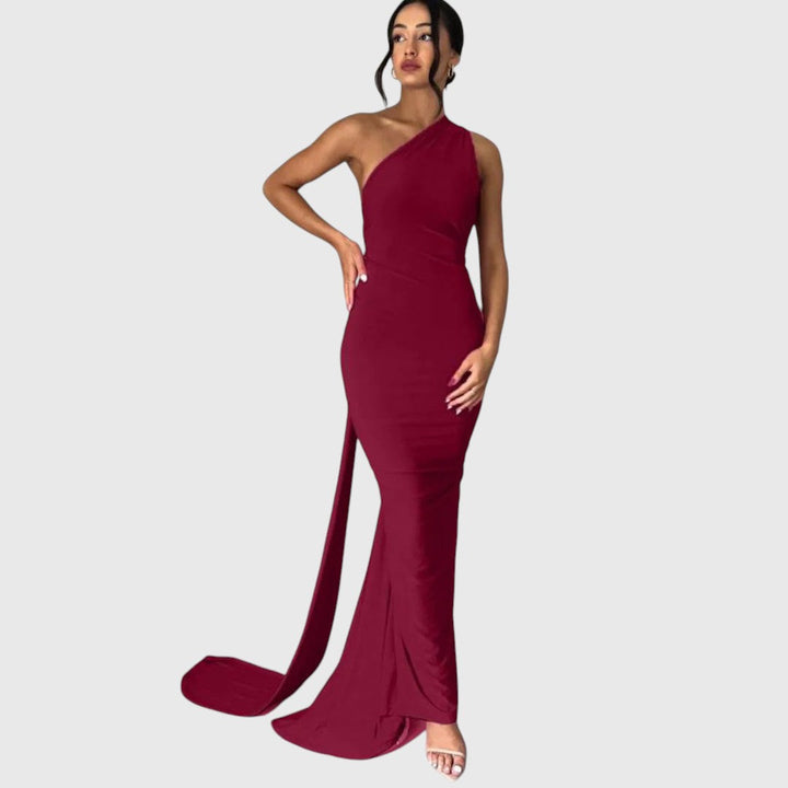 KORINA™ | ELEGANT SLEEVELESS EVENING HALTER MAXI DRESS