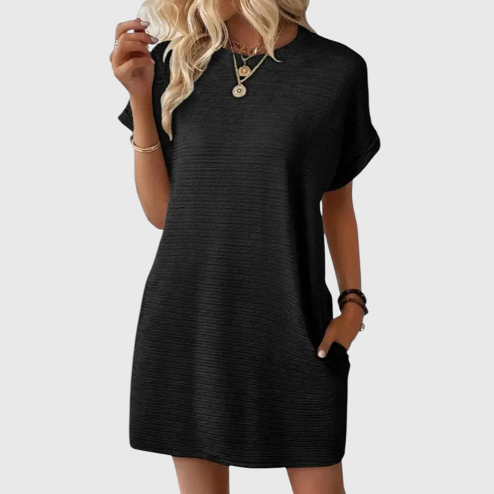 TAYA™ | CASUAL MINIMALIST ROUND-NECK MIDI SUMMER DRESS