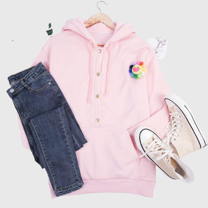 LEXXIE™ | FRONT POCKET BUTTON DOWN HOODIE