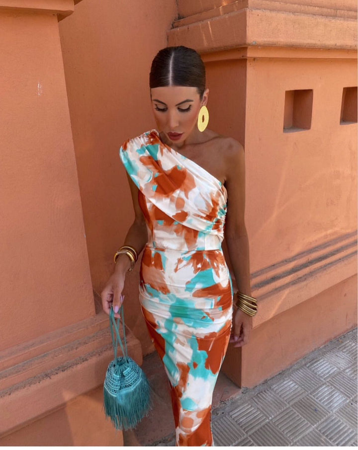 TESSA™ | CHIC RUCHED MIDI DRESS