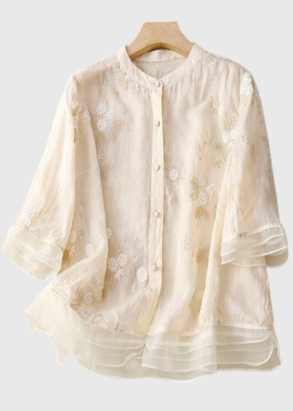 ELISE™ | EMBROIDERED COTTON BLOUSE