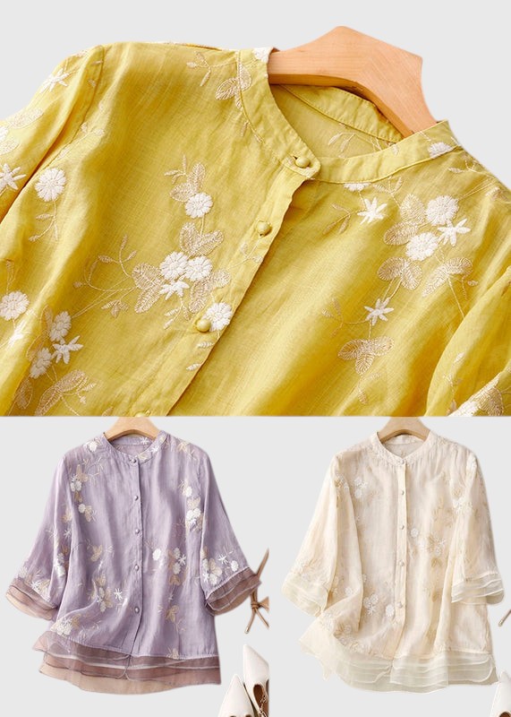 ELISE™ | EMBROIDERED COTTON BLOUSE