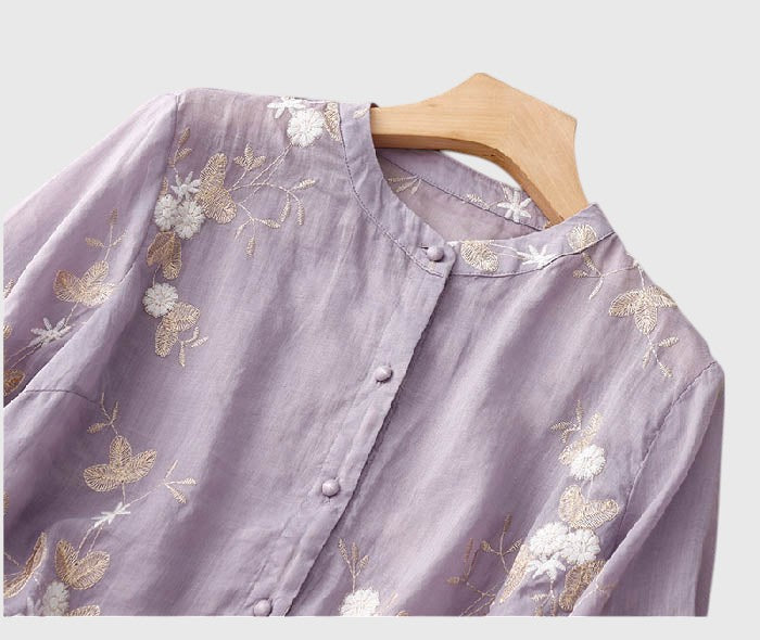 ELISE™ | EMBROIDERED COTTON BLOUSE